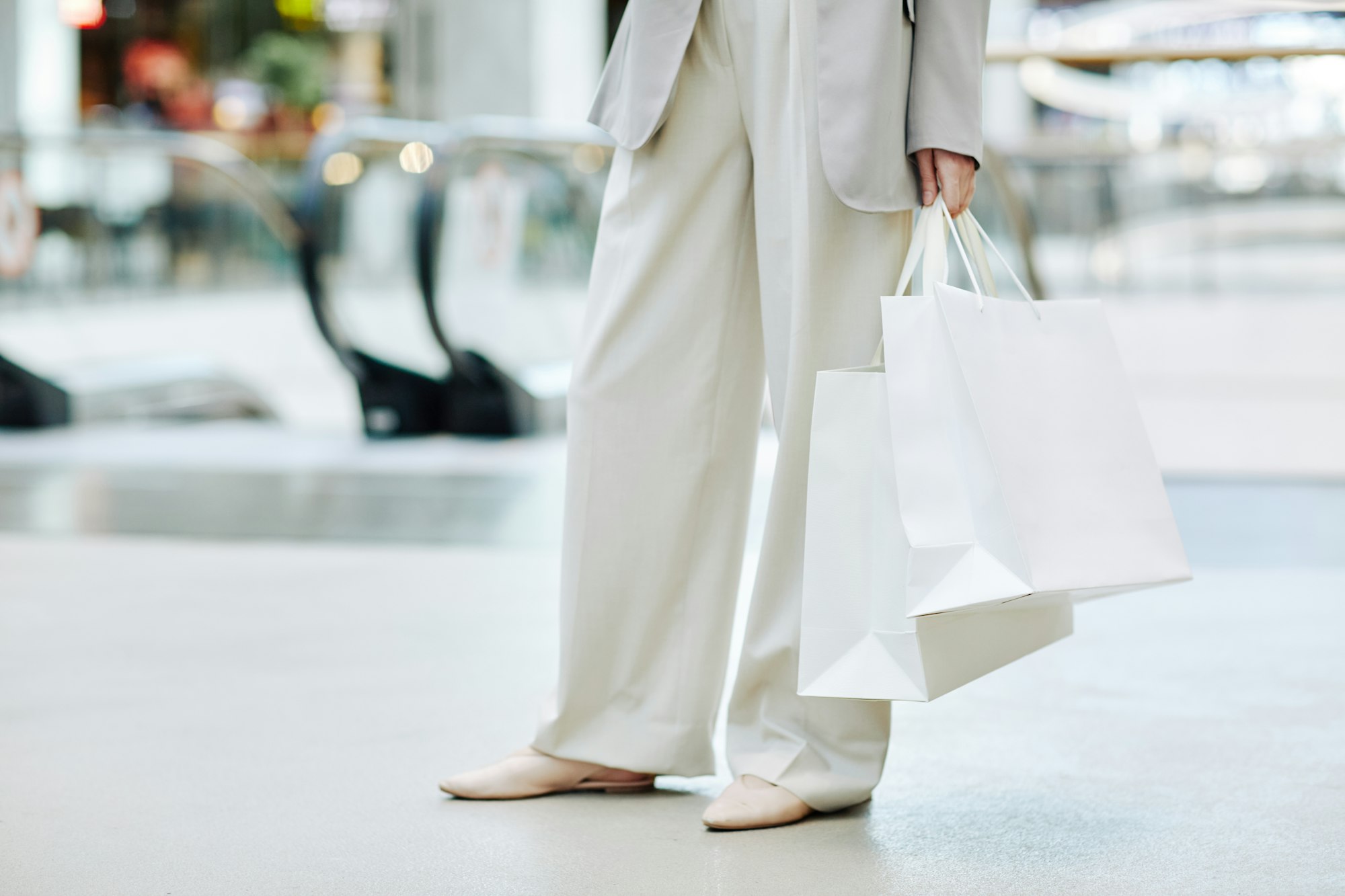Businesswoman in Mall Minimal